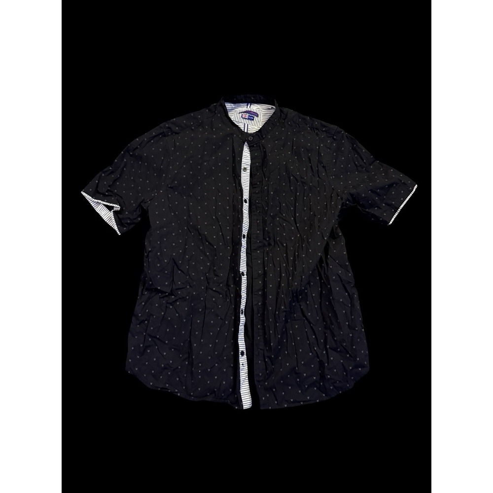 English Laundry Button Short Sleeve Shirt - XXL - Black